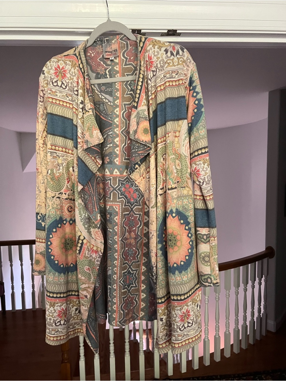 Johnny Was Bohemian Print Open-Front Women's Sweater Cardigan/Kimono - Small